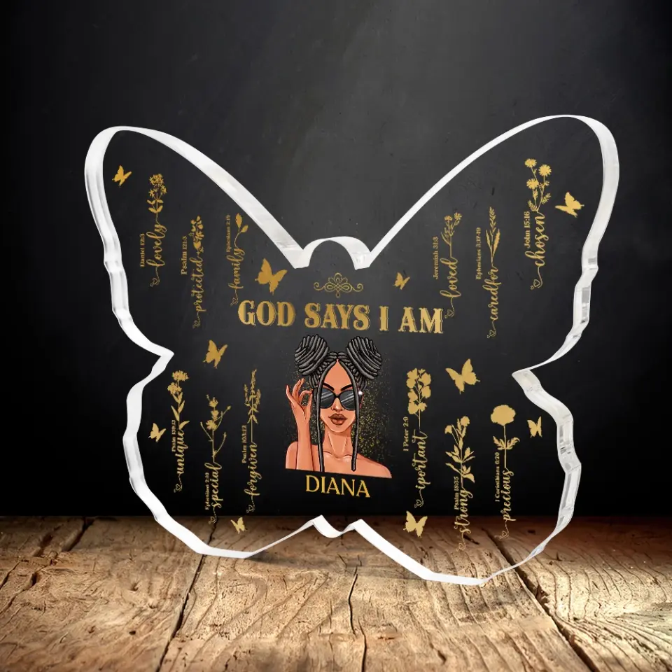 God Says I Am Personalized Acrylic Plaque - Image 8