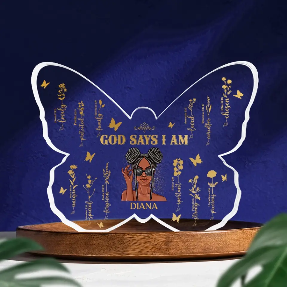 God Says I Am Personalized Acrylic Plaque - Image 9