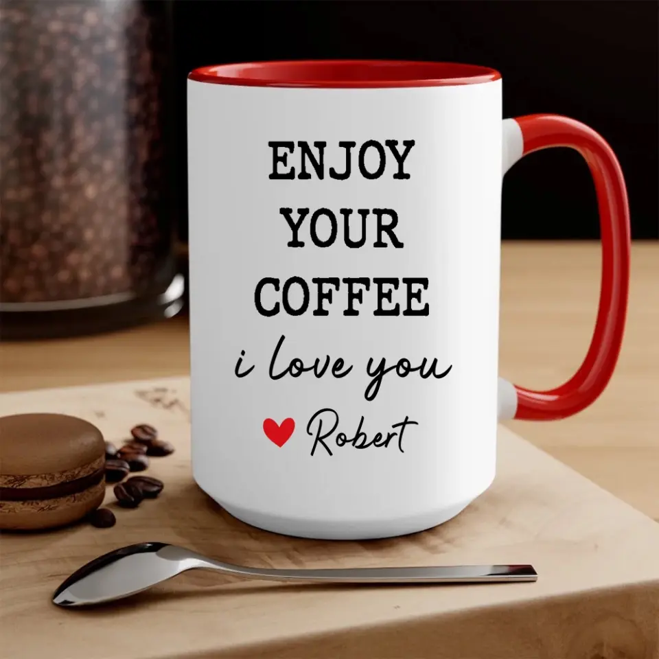 Good Morning Handsome Gift for Him Personalized Face & Name Accent Mug - Image 5