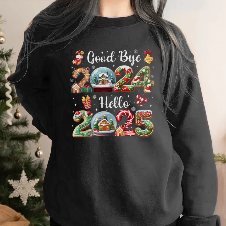 Goodbye 2025 Hello 2025 - New Year Shirt for Men Women - Crewneck Sweatshirt - Gift for Family, Coworkers, Friends - Image 5