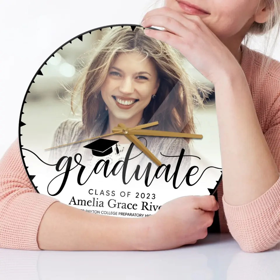 Graduate Class of 2025 - Upload Image Wooden Acrylic Wall Clock - Best Graduation Gift For Children Son Daughter | 305IHPBNWC581 - Image 7