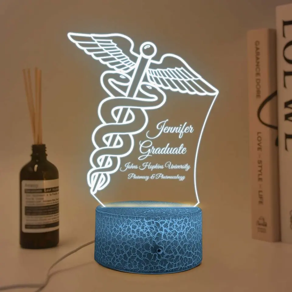 Graduate Pharmacy Symbol Custom 3D Light Graduation Gift For Doctor - Image 5