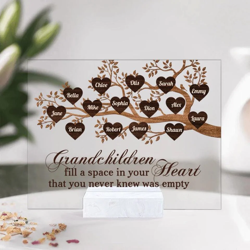 Grandchildren Fill A Space In Your Heart - Personalized Acrylic Plaque - Family Gift - Image 4