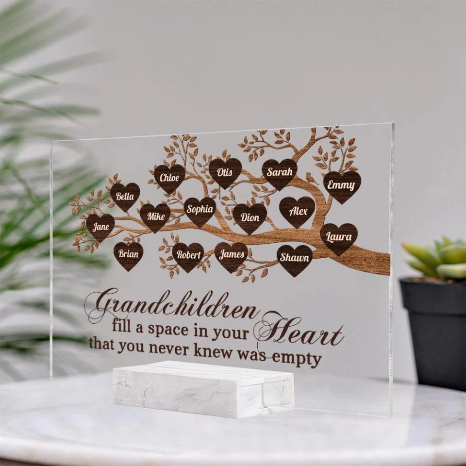 Grandchildren Fill A Space In Your Heart - Personalized Acrylic Plaque - Family Gift - Image 5