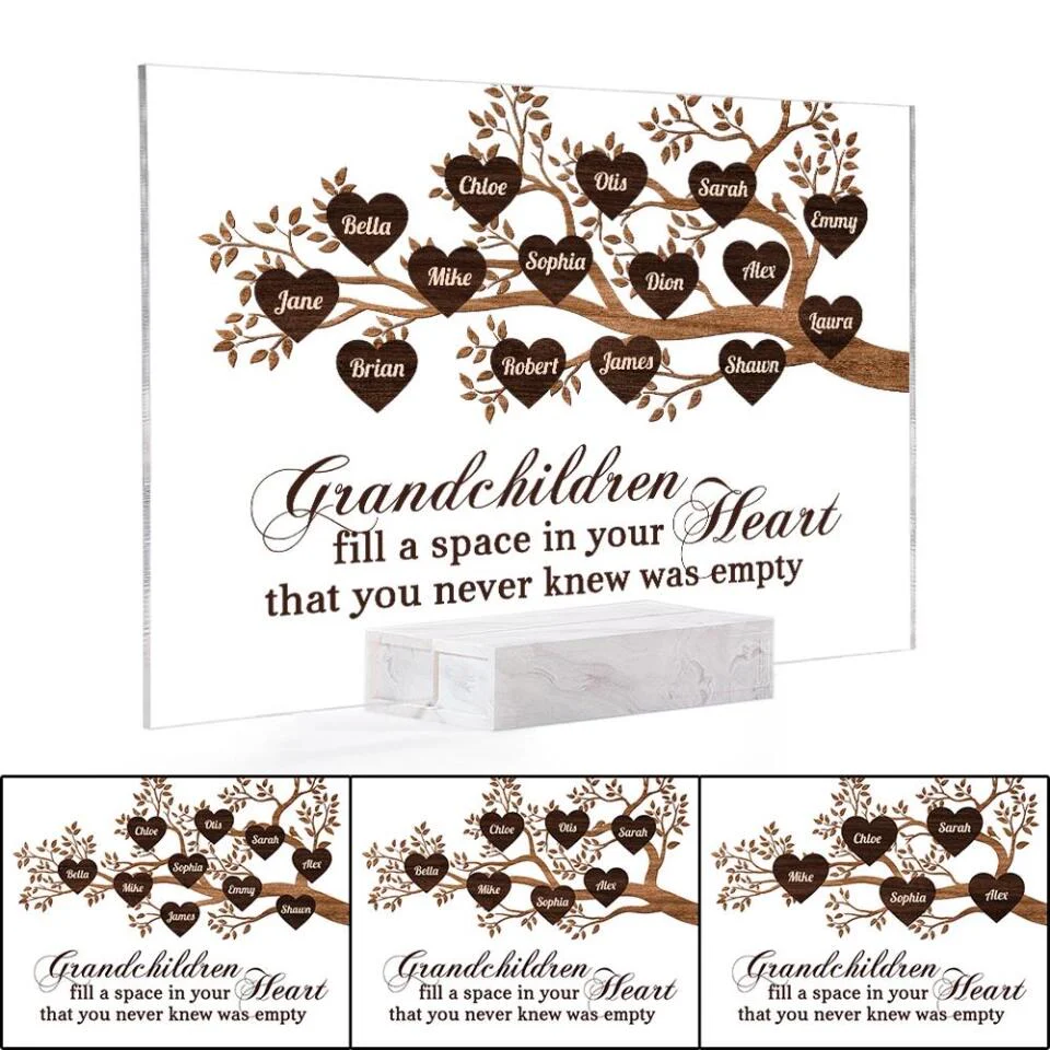 Grandchildren Fill A Space In Your Heart - Personalized Acrylic Plaque - Family Gift - Image 6