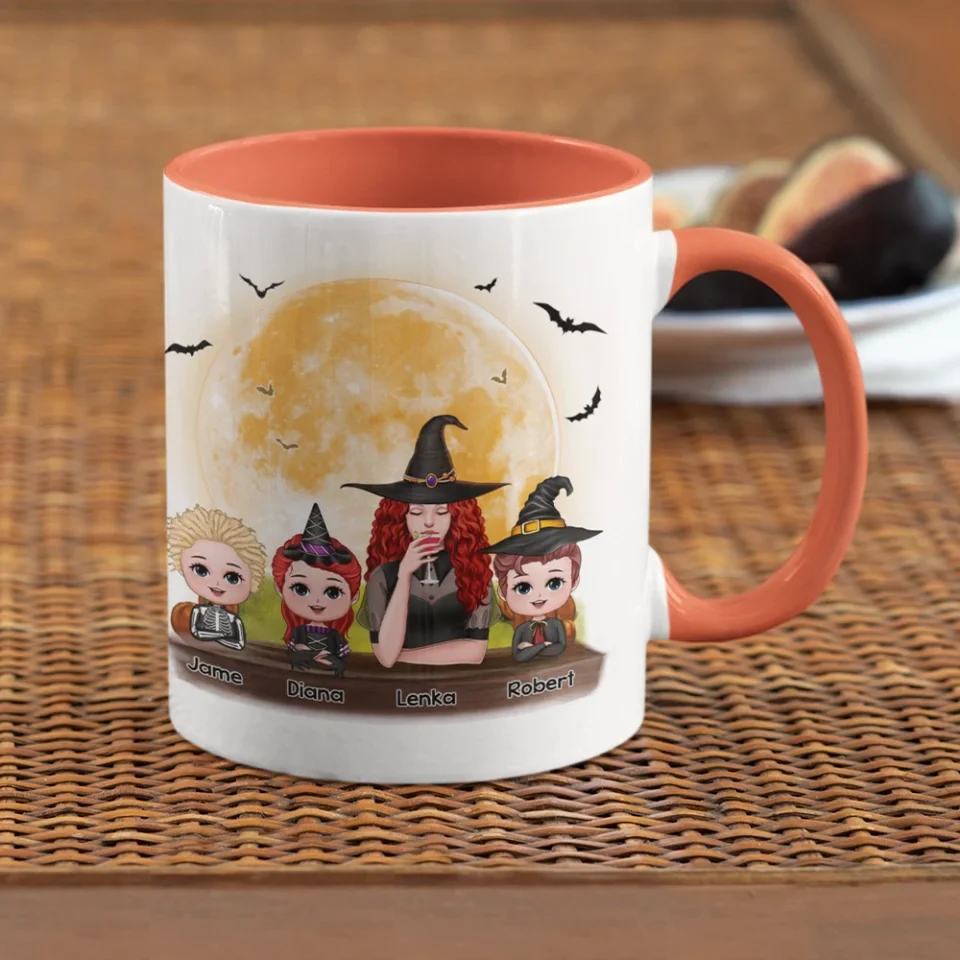 Grandma Mom & Grandkids - Grandma Mom Witch With GrandKids - Personalized Mug - Witchy Presents for Grandma, Mom - Image 15