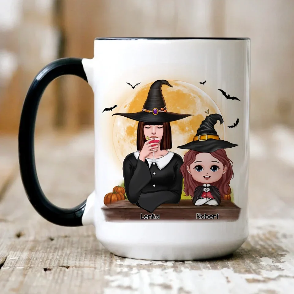 Grandma Mom & Grandkids - Grandma Mom Witch With GrandKids - Personalized Mug - Witchy Presents for Grandma, Mom - Image 17