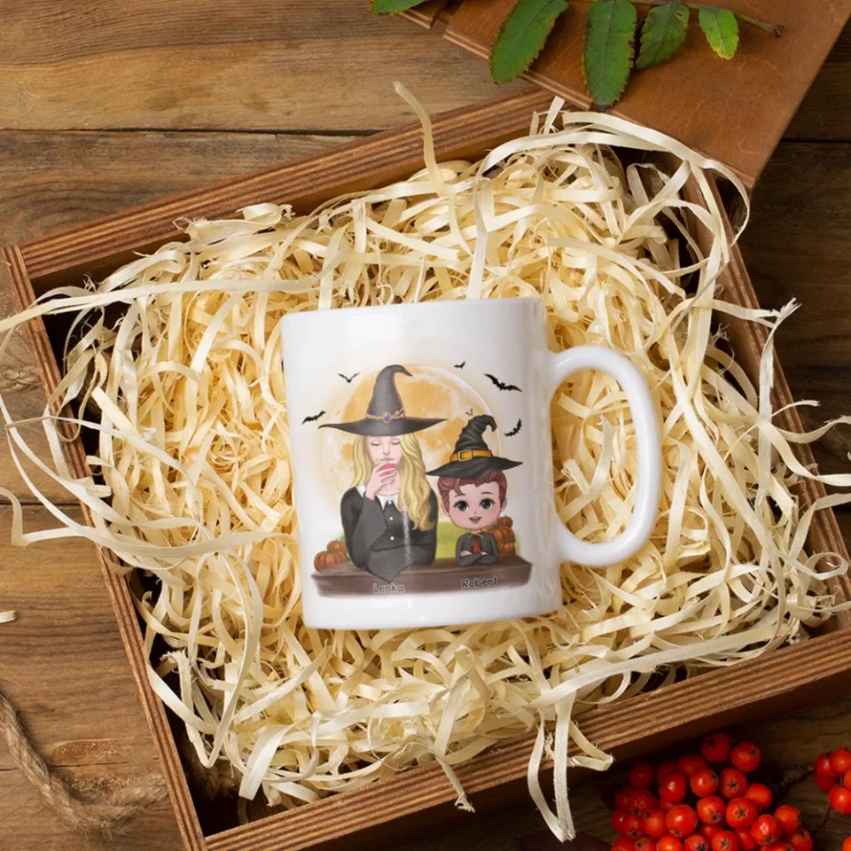 Grandma Mom & Grandkids - Grandma Mom Witch With GrandKids - Personalized Mug - Witchy Presents for Grandma, Mom - Image 6