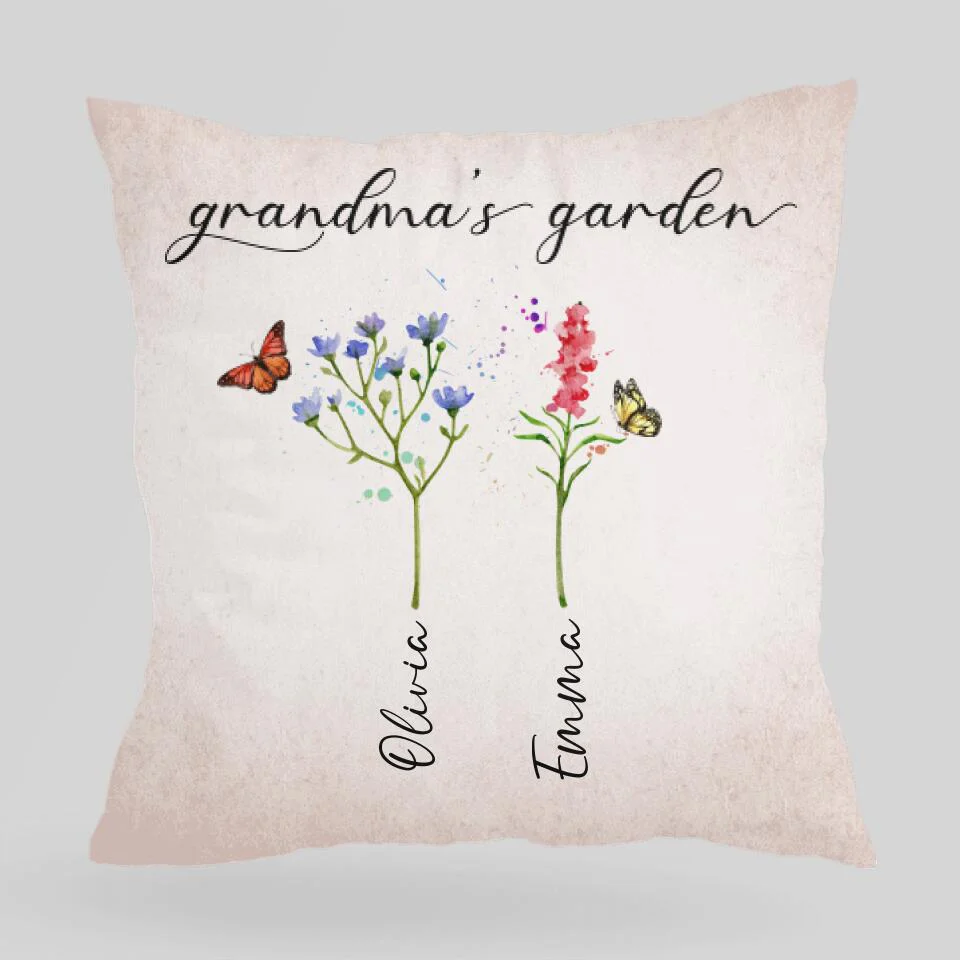 Grandma's Garden - Personalized Pillow - Birthday Gift Idea for Grandma/Nana - Image 3