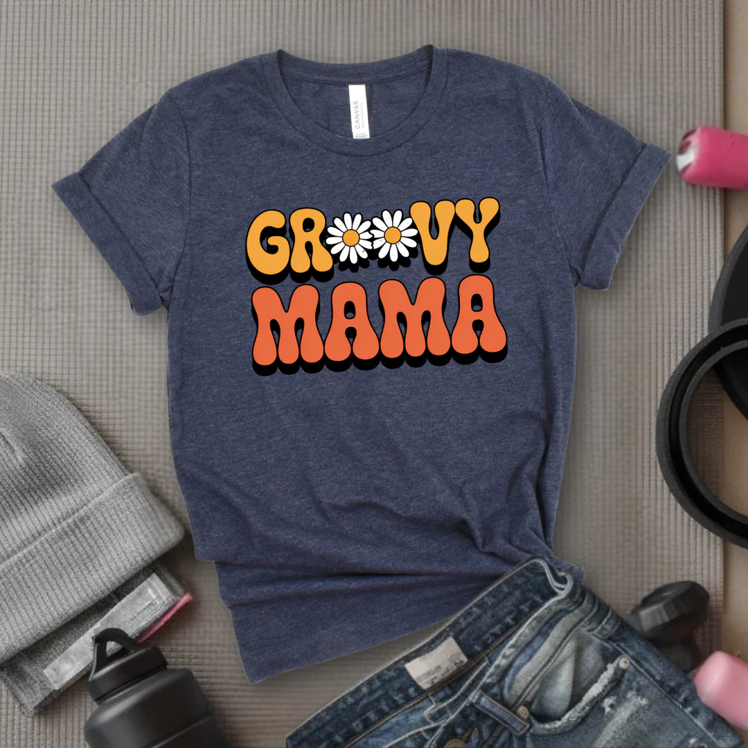 Groovy Mama - Mother's Day Gifts - Women Empower Feminist Tee - Bella Canvas 3001