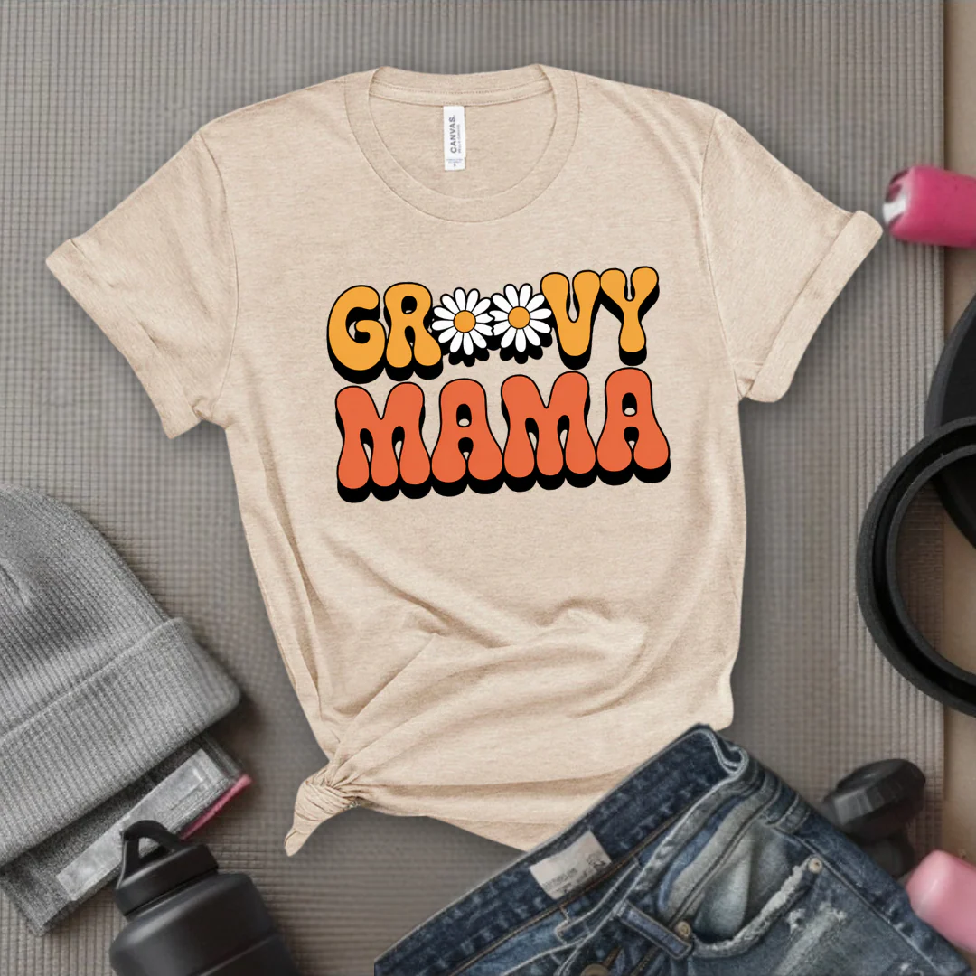 Groovy Mama - Mother's Day Gifts - Women Empower Feminist Tee - Bella Canvas 3001 - Image 4