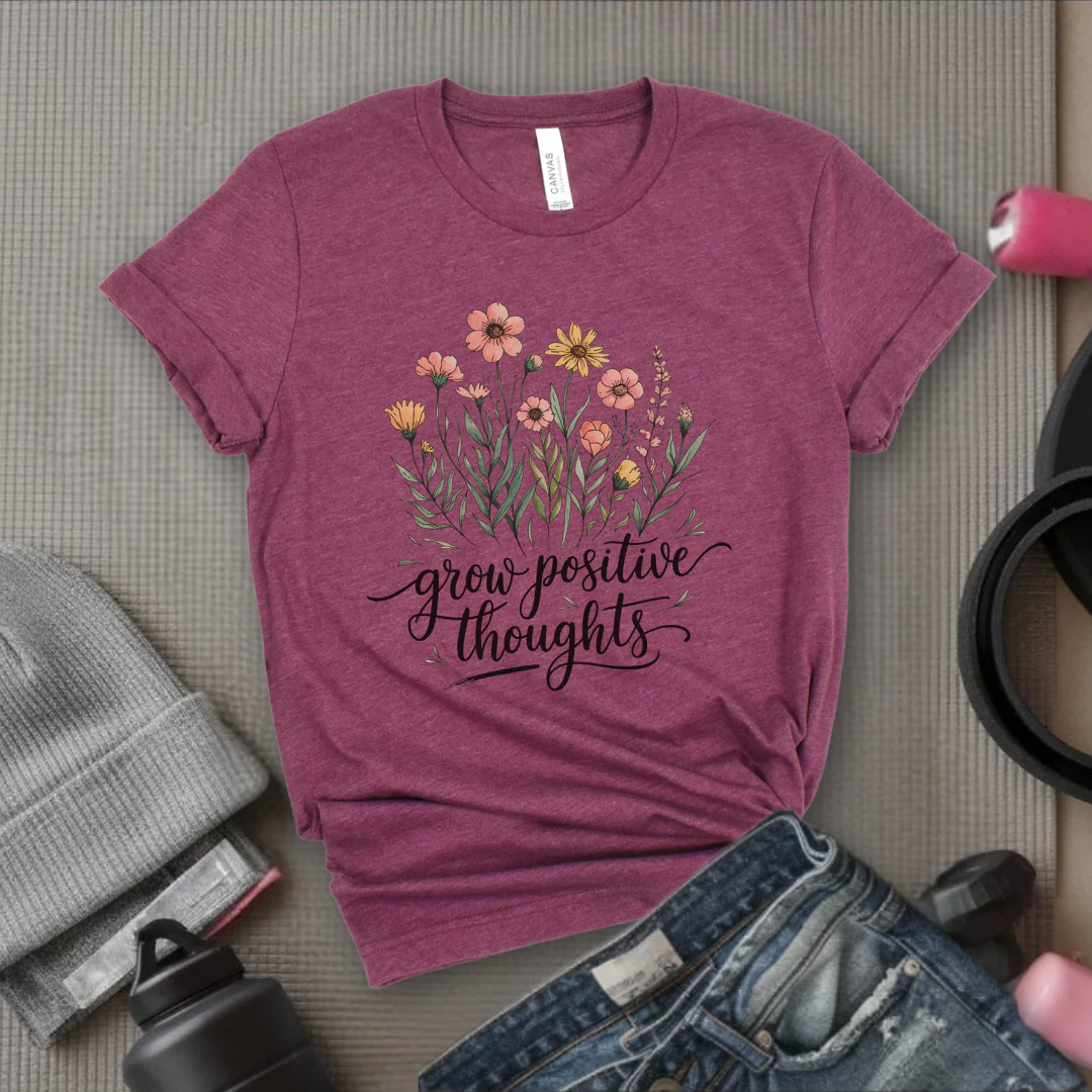Grow Positive Thoughts Ver 2 - Women Empowerment Tee - Gifts for Her - Feminist Tee - Bella Canvas 3001 - Image 2