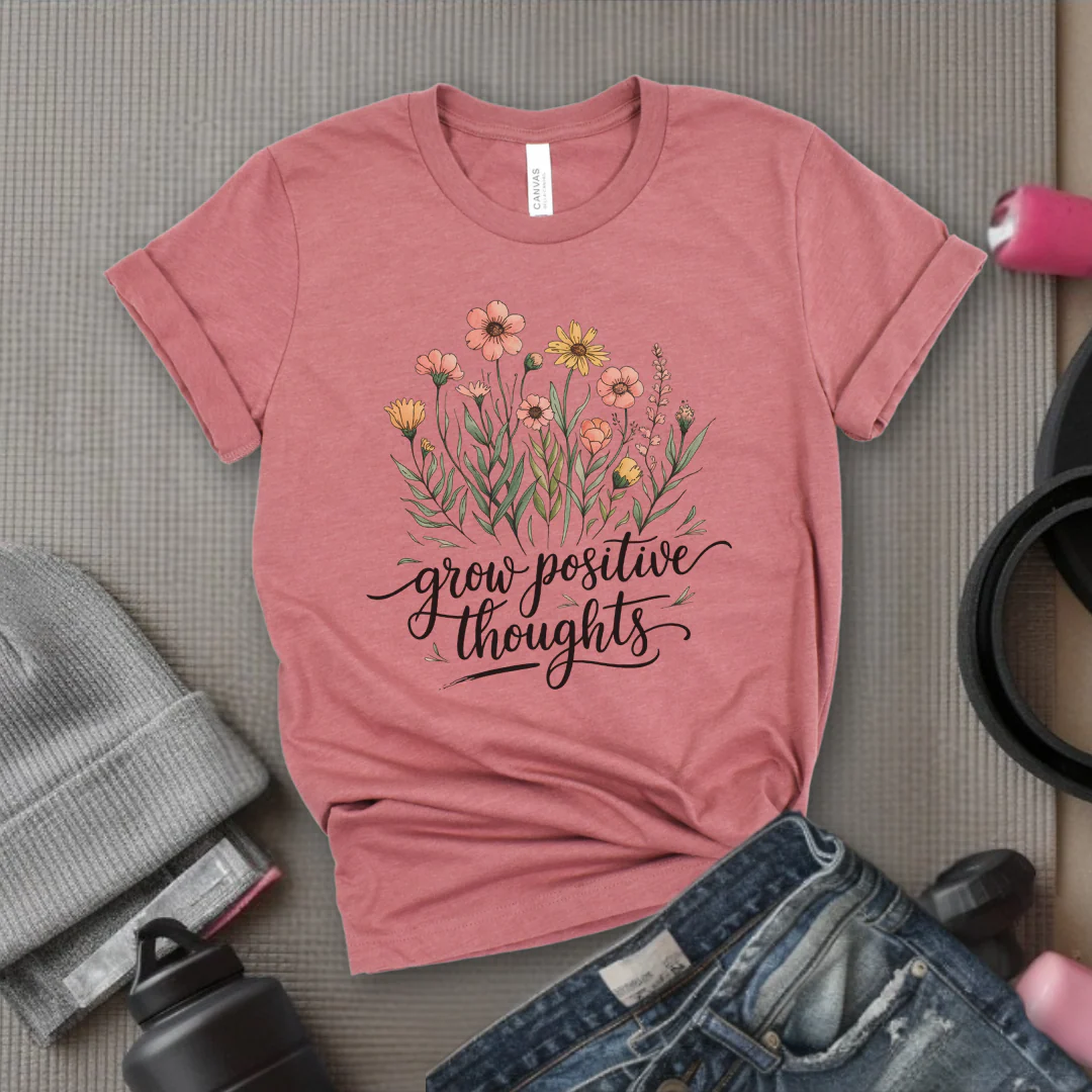 Grow Positive Thoughts Ver 2 - Women Empowerment Tee - Gifts for Her - Feminist Tee - Bella Canvas 3001 - Image 3