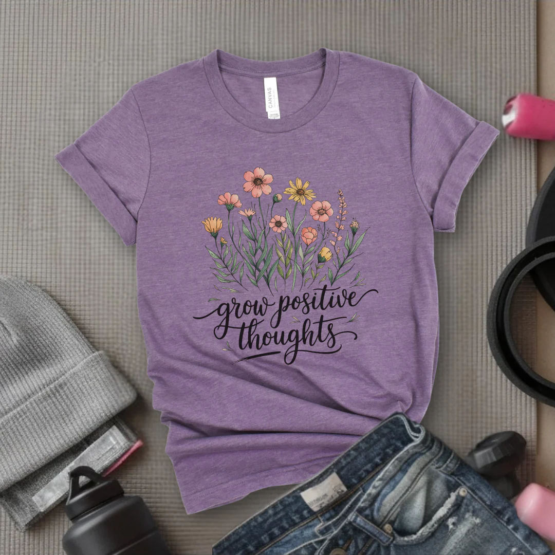 Grow Positive Thoughts Ver 2 - Women Empowerment Tee - Gifts for Her - Feminist Tee - Bella Canvas 3001 - Image 6