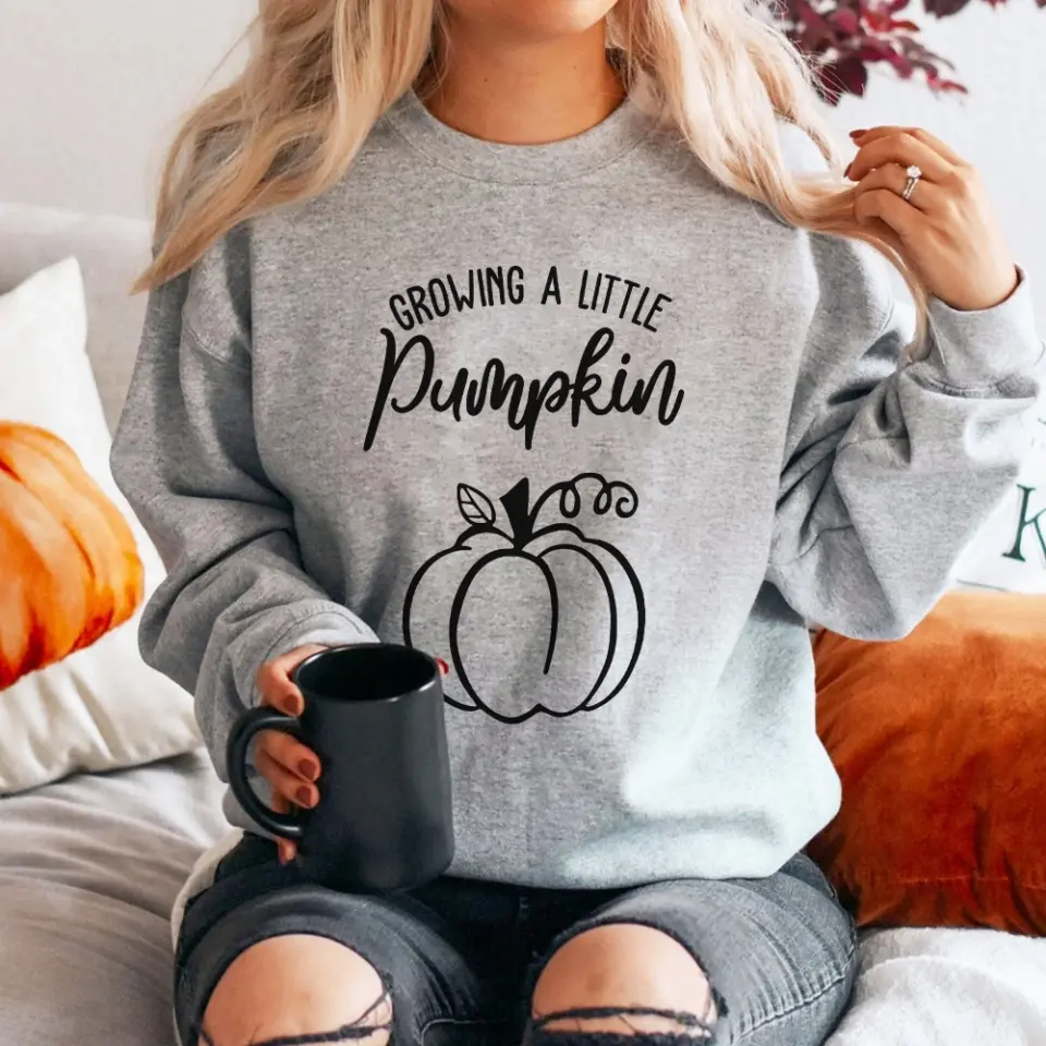 Growing A Little Pumpkin T-shirt Gift For Pregnant Wife - Image 4