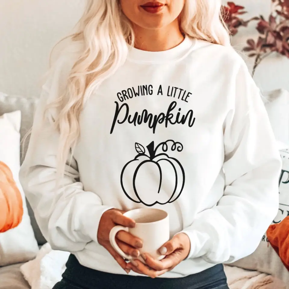 Growing A Little Pumpkin T-shirt Gift For Pregnant Wife - Image 5