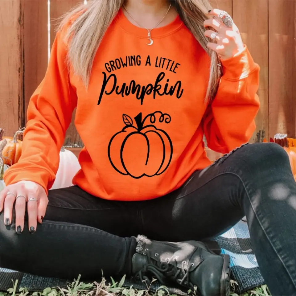Growing A Little Pumpkin T-shirt Gift For Pregnant Wife - Image 8
