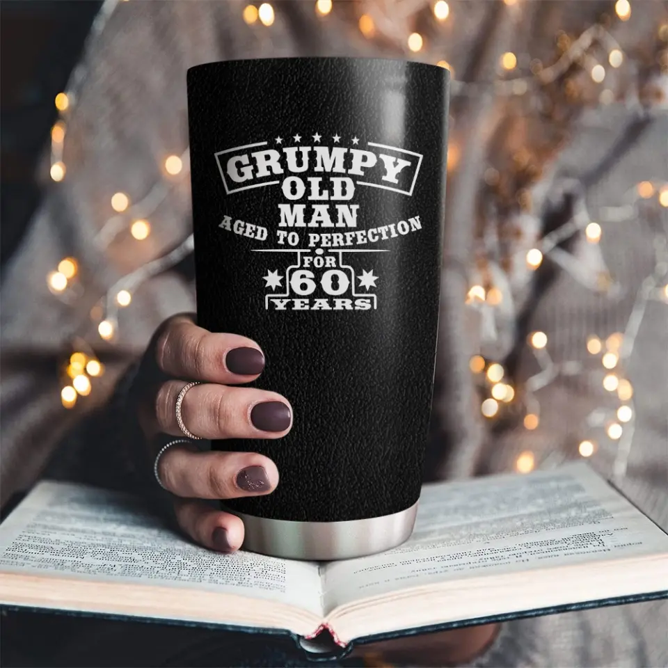 Grumpy Old Man Personalized Tumbler - Image 4