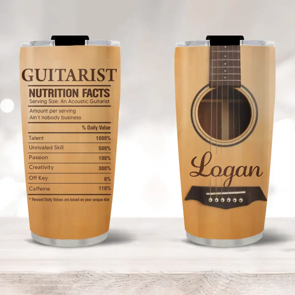 Guitarist Nutrition Facts Custom Tumbler Gift For Guitar Lovers - Image 3