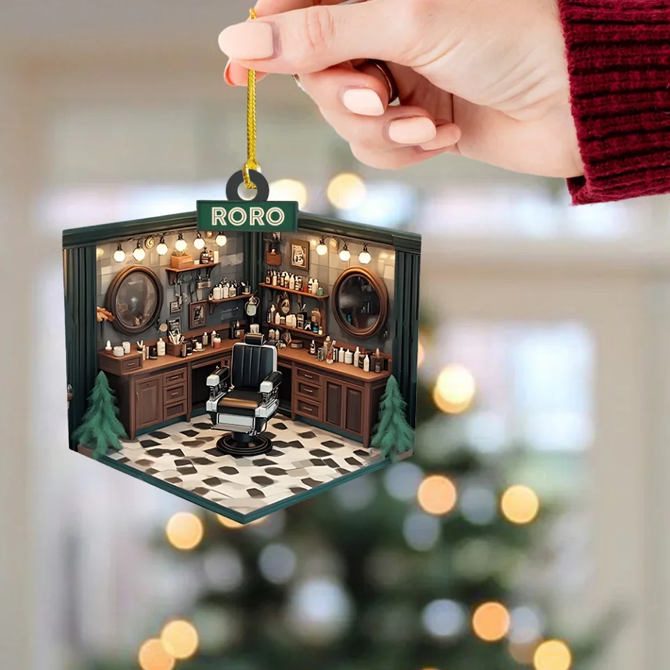 Hair Salon Ornament Gift For Hairdressers - Wooden Acrylic Ornament Christmas Gifts - Image 13