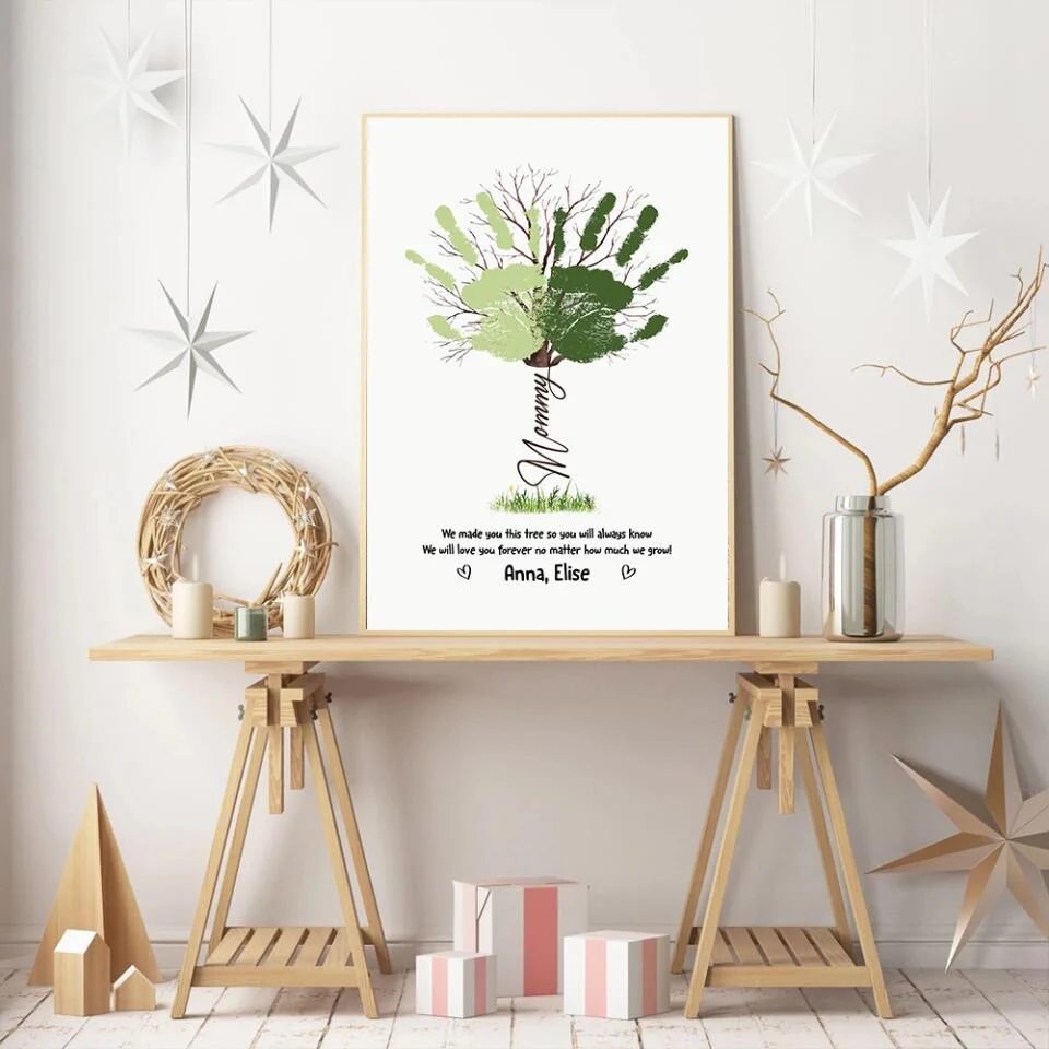 Handprint Keepsake We Made You This Tree Custom Canvas Poster Gift For Mom Granndma - Image 15