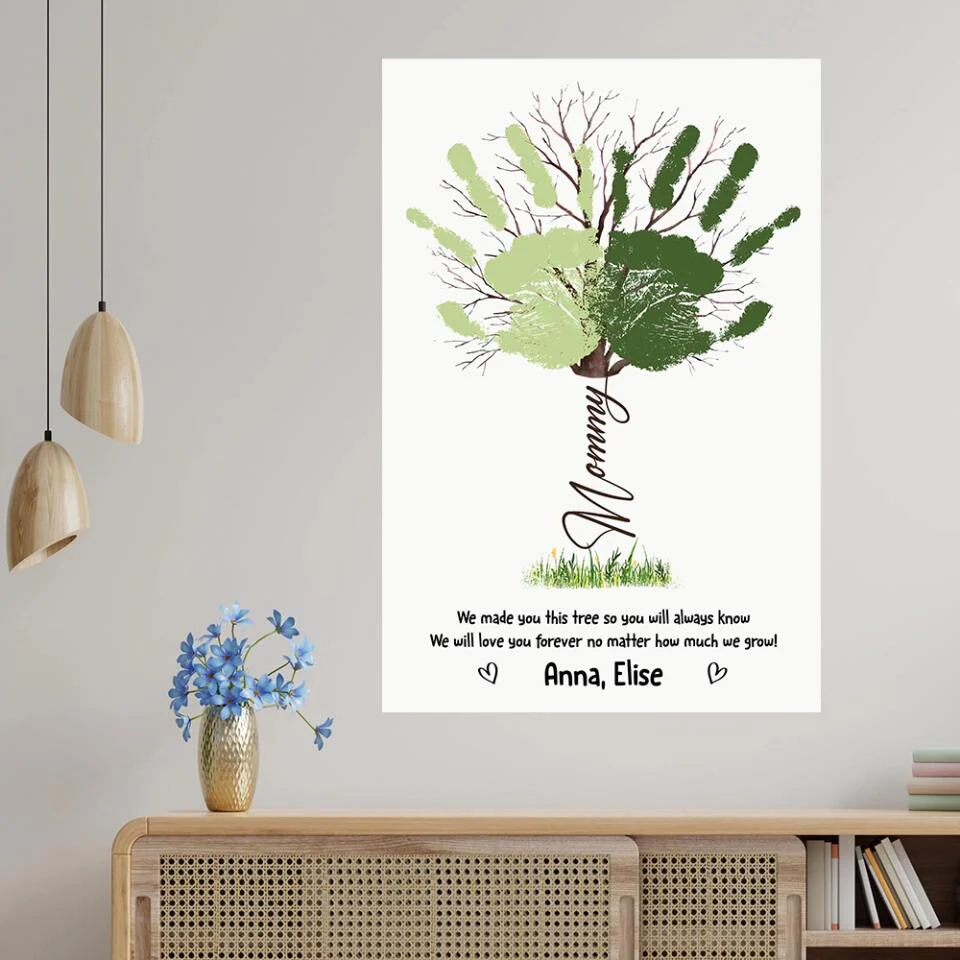 Handprint Keepsake We Made You This Tree Custom Canvas Poster Gift For Mom Granndma - Image 16