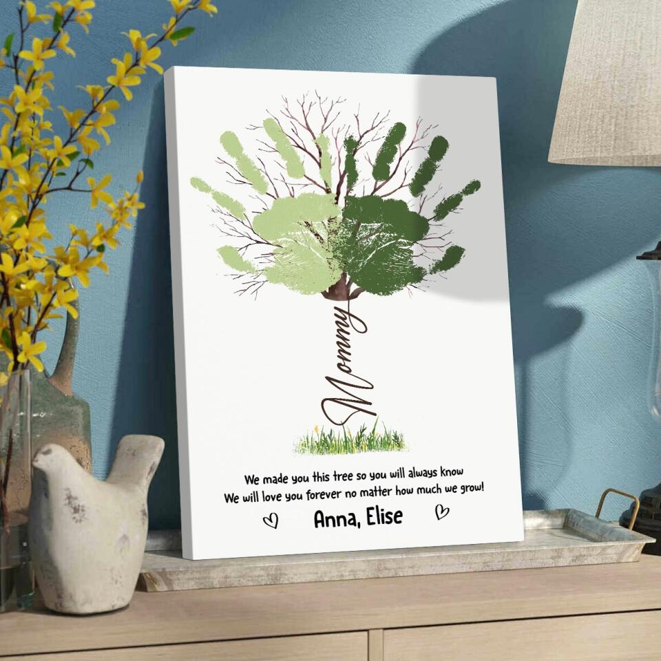 Handprint Keepsake We Made You This Tree Custom Canvas Poster Gift For Mom Granndma - Image 5