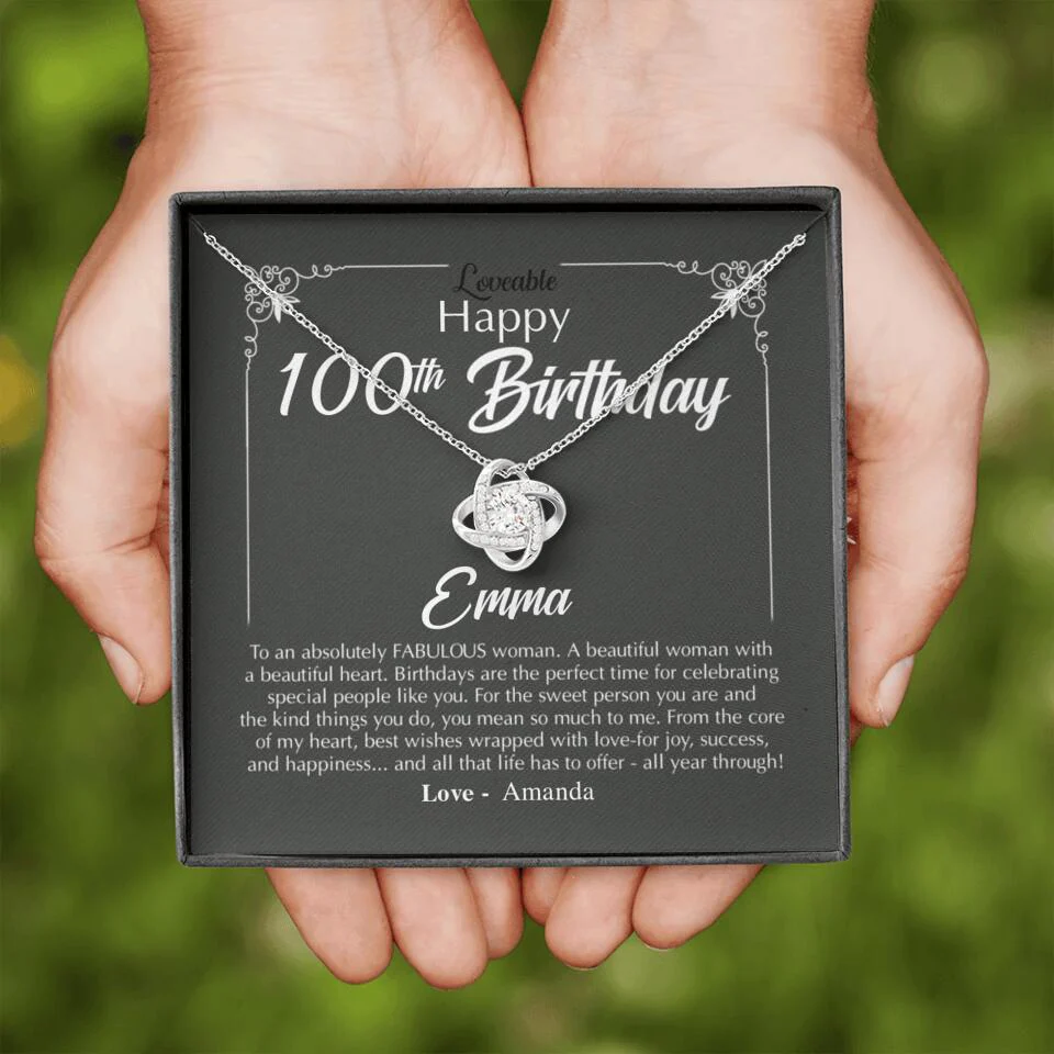 Happy 100th Birthday to An Absolutely Fabulous Woman - Personalized Necklace - Image 3