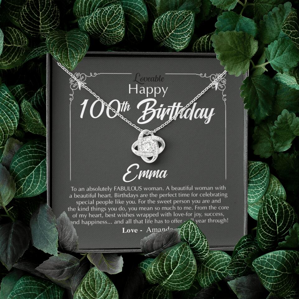 Happy 100th Birthday to An Absolutely Fabulous Woman - Personalized Necklace - Image 4