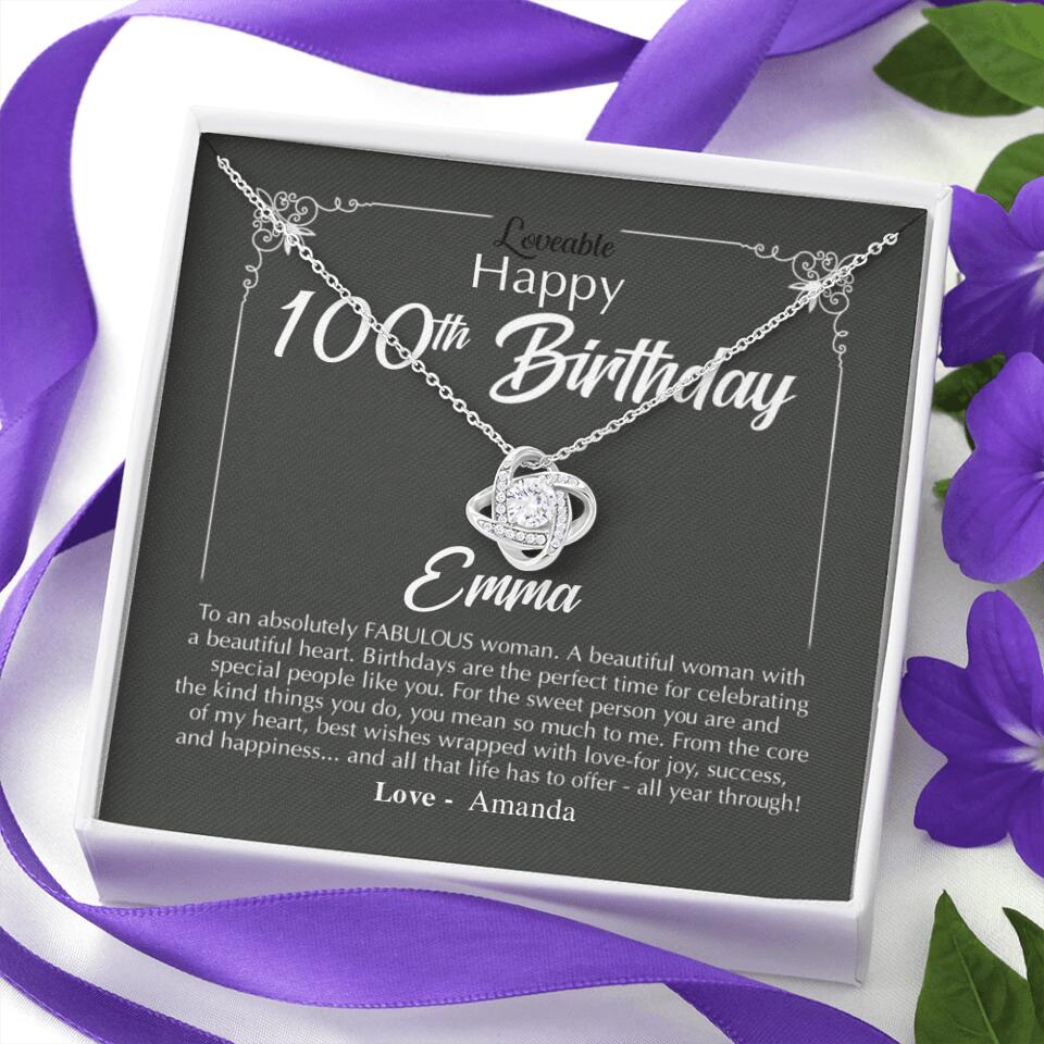 Happy 100th Birthday to An Absolutely Fabulous Woman - Personalized Necklace - Image 5
