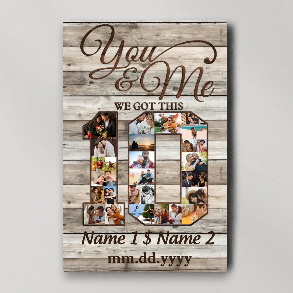 Happy 10th Anniversary You And Me We Got This Custom Canvas Poster Anniversary Gift For Couples - Image 3
