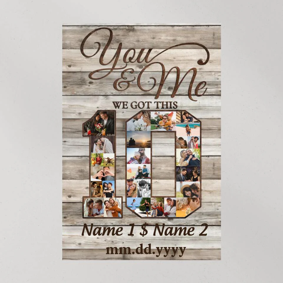 Happy 10th Anniversary You And Me We Got This Custom Canvas Poster Anniversary Gift For Couples - Image 9