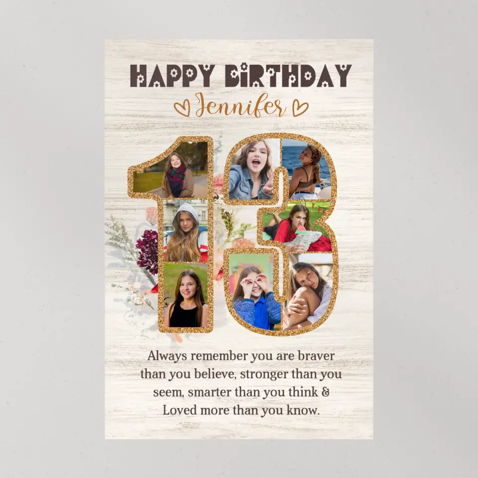 Happy 13th Birthday, Canvas Poster, Gift For Girls, Birthday Gift For Daughter, Niece, Her | 309IHPBNCA172 - Image 10