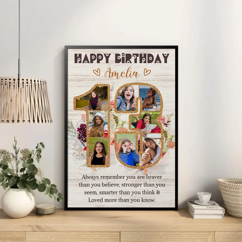 Happy 13th Birthday, Canvas Poster, Gift For Girls, Birthday Gift For Daughter, Niece, Her | 309IHPBNCA172 - Image 11