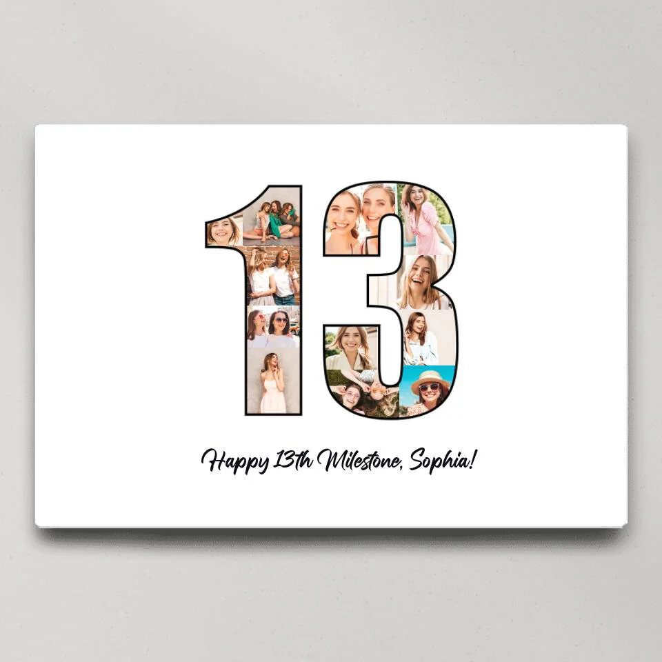 Happy 13th Birthday Milestone Custom Canvas Poster Birthday Gift For Daughter For Niece - Image 2