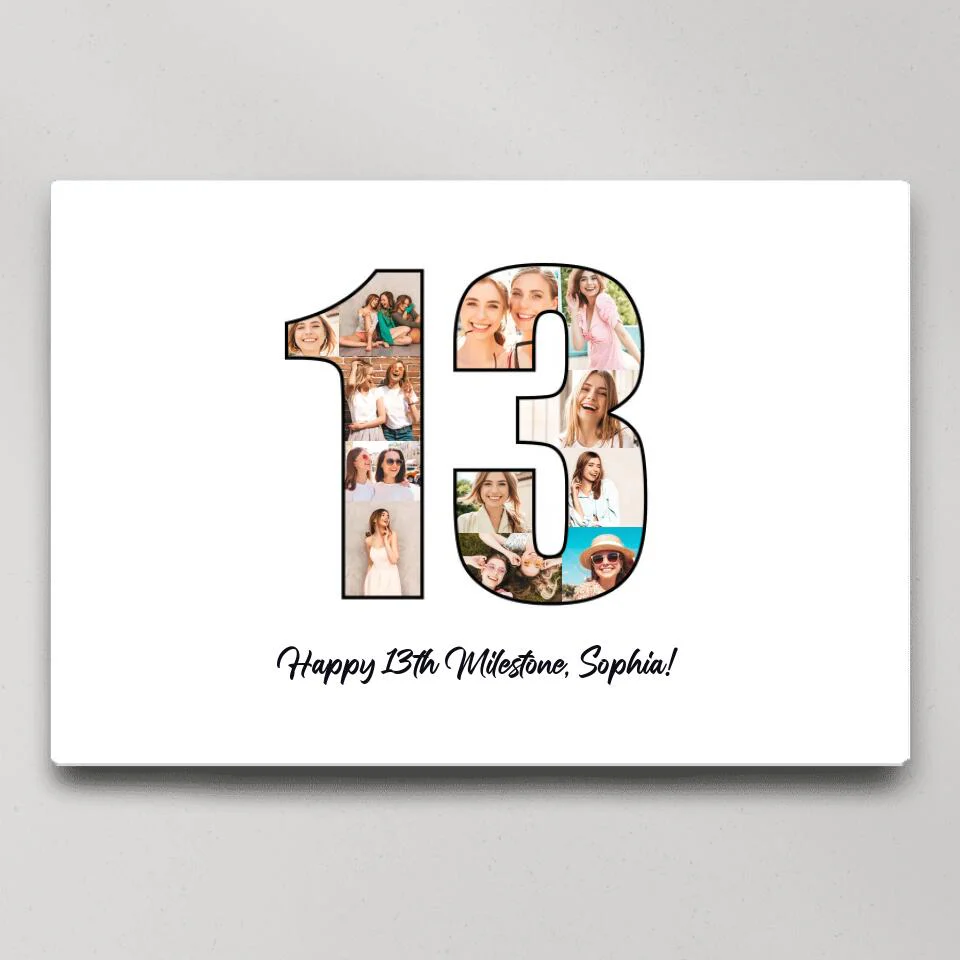 Happy 13th Birthday Milestone Custom Canvas Poster Birthday Gift For Daughter For Niece - Image 3