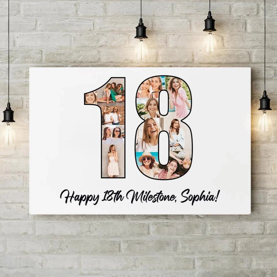 Happy 18th Birthday Milestone Custom Canvas Poster Birthday Gift For Daughter For Niece - Image 10
