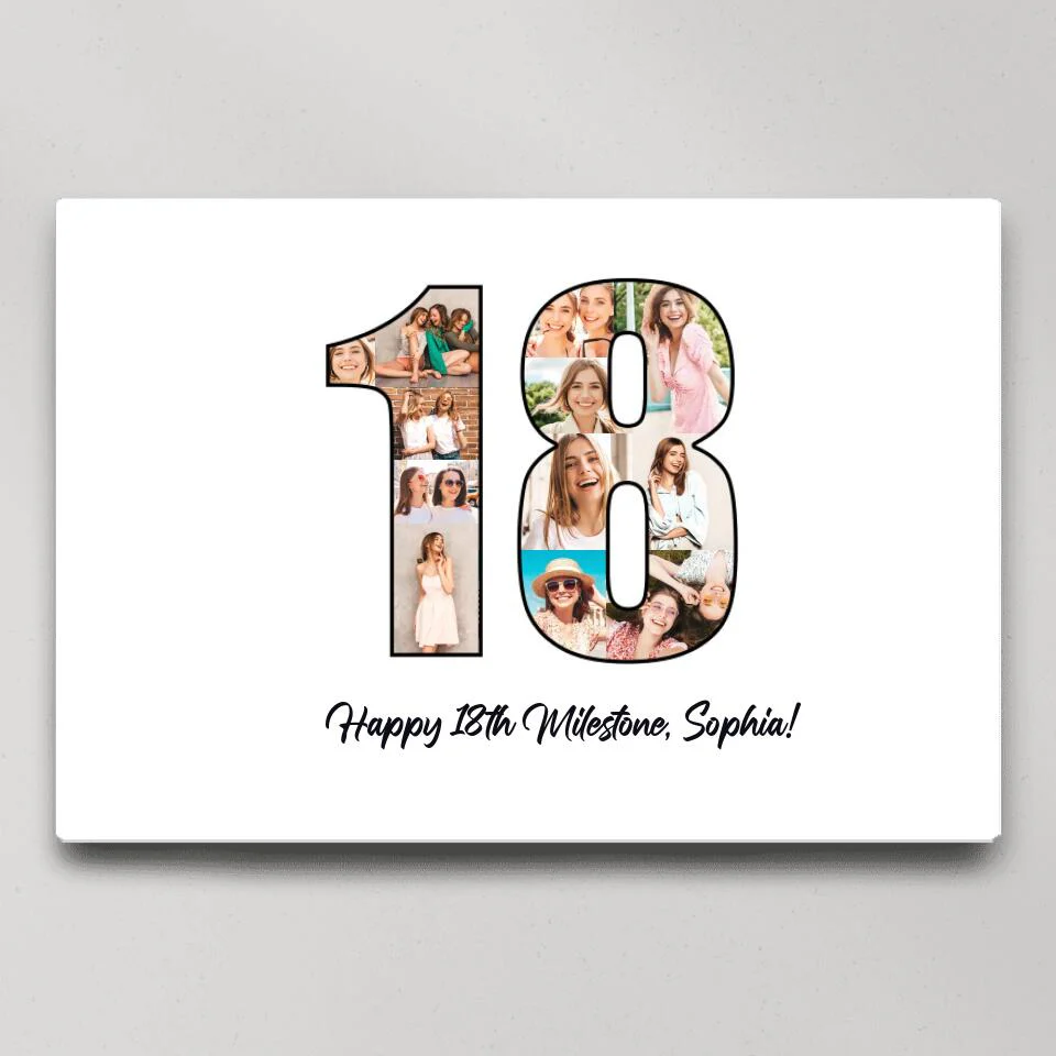 Happy 18th Birthday Milestone Custom Canvas Poster Birthday Gift For Daughter For Niece - Image 3
