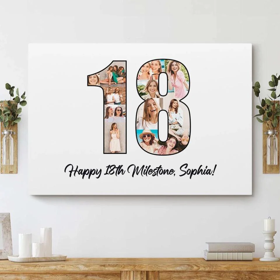 Happy 18th Birthday Milestone Custom Canvas Poster Birthday Gift For Daughter For Niece - Image 5