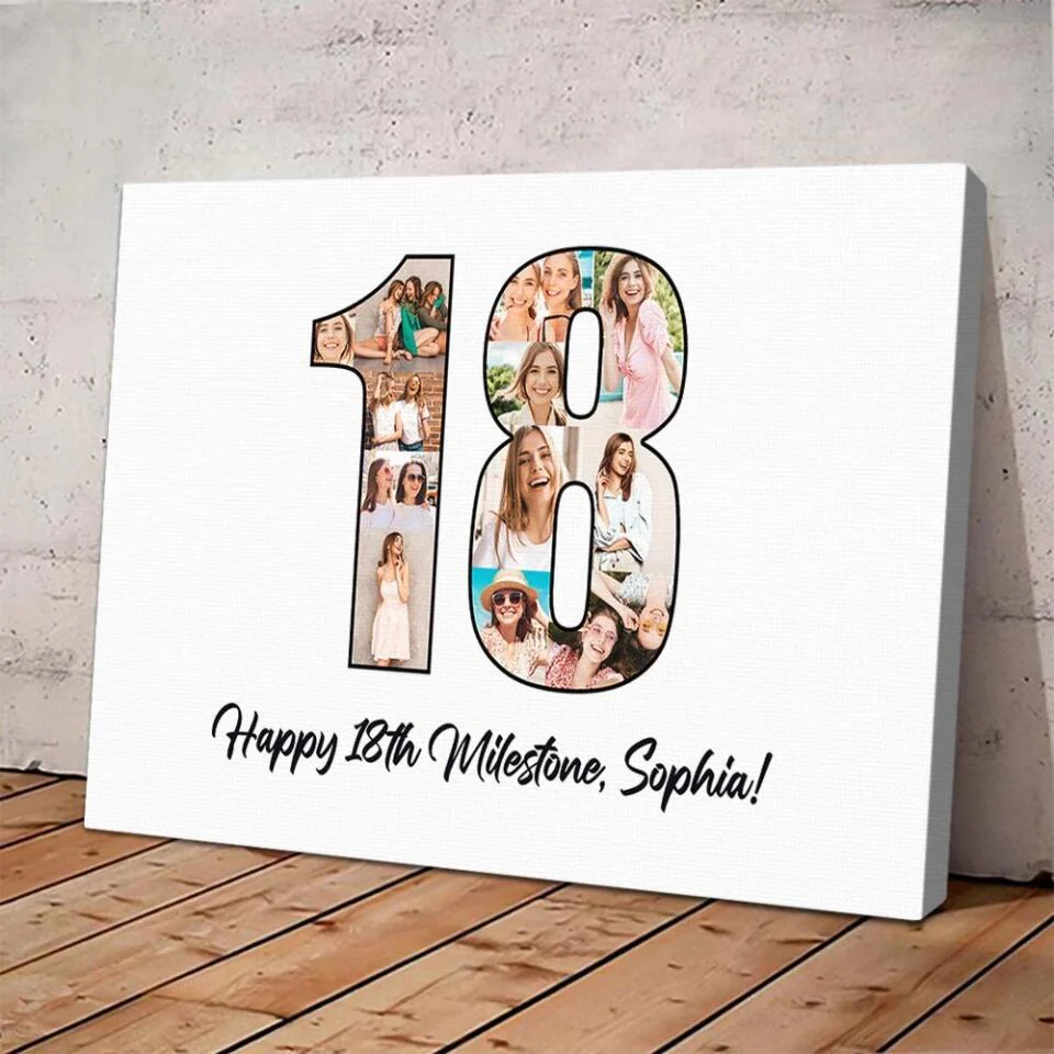 Happy 18th Birthday Milestone Custom Canvas Poster Birthday Gift For Daughter For Niece - Image 9