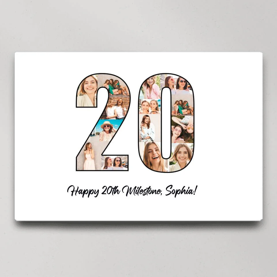 Happy 20th Birthday Milestone Custom Canvas Poster Birthday Gift For Daughter For Niece - Image 3