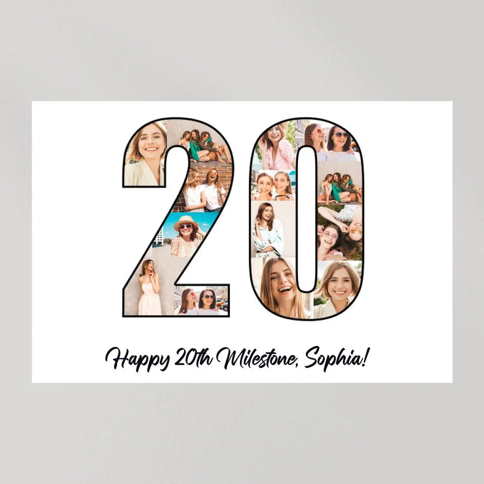 Happy 20th Birthday Milestone Custom Canvas Poster Birthday Gift For Daughter For Niece - Image 6
