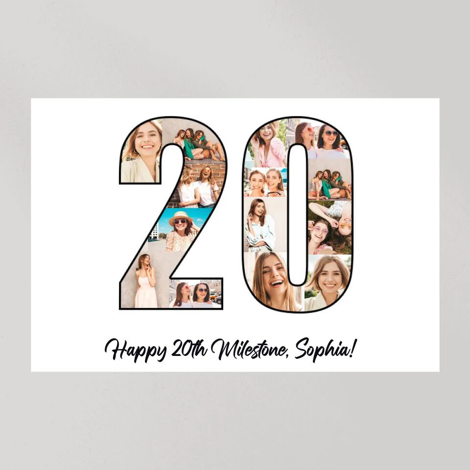 Happy 20th Birthday Milestone Custom Canvas Poster Birthday Gift For Daughter For Niece - Image 7