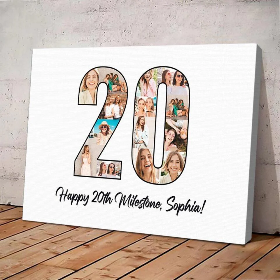 Happy 20th Birthday Milestone Custom Canvas Poster Birthday Gift For Daughter For Niece - Image 9