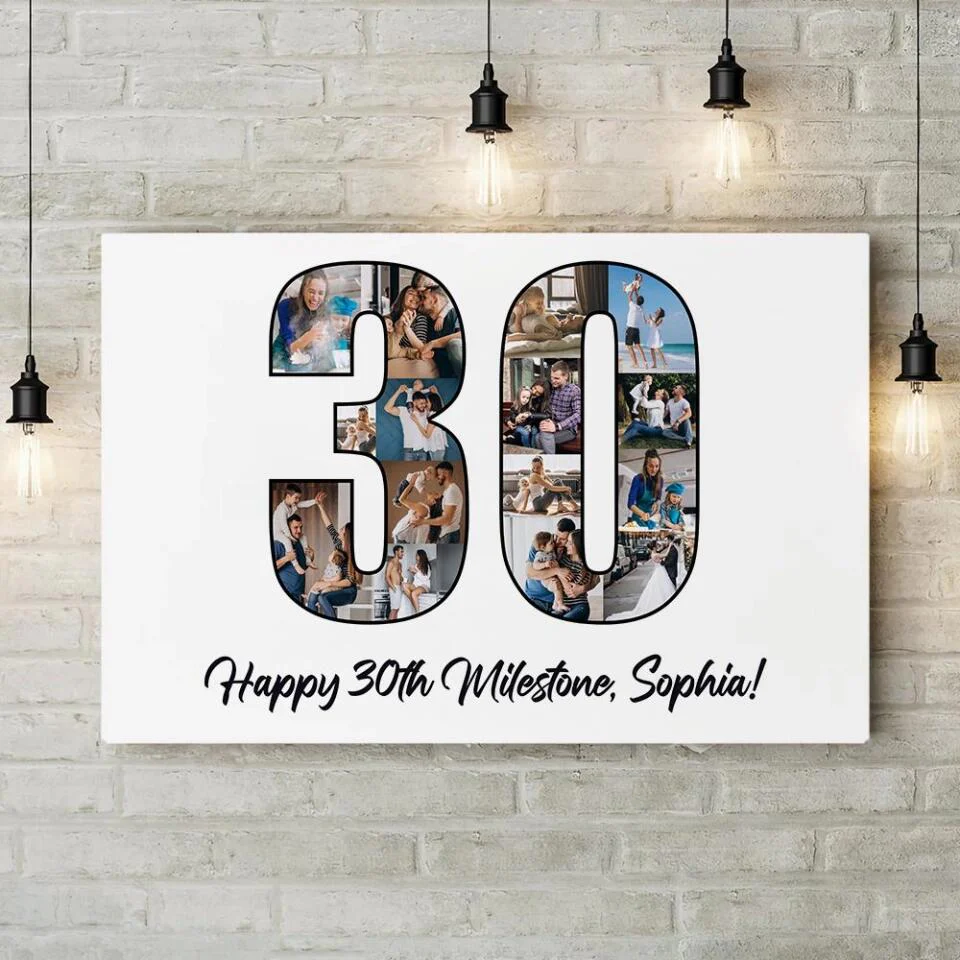 Happy 30th Birthday Milestone Custom Canvas Poster Birthday Gift For Wife - Image 10