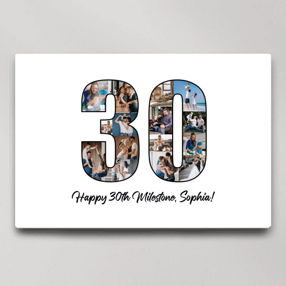 Happy 30th Birthday Milestone Custom Canvas Poster Birthday Gift For Wife - Image 2