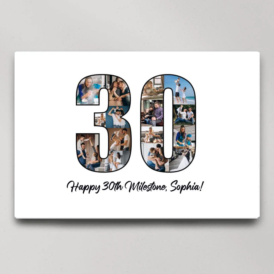 Happy 30th Birthday Milestone Custom Canvas Poster Birthday Gift For Wife - Image 3