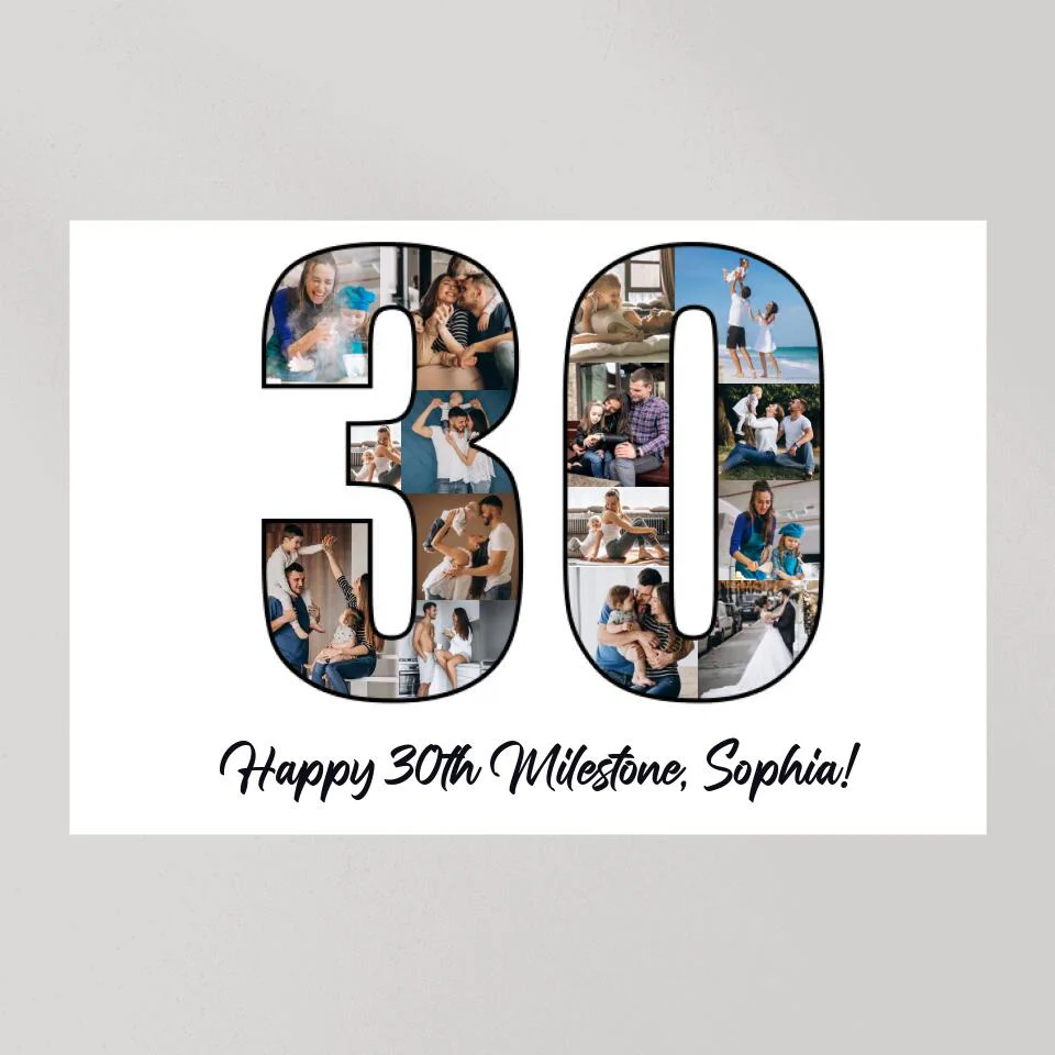 Happy 30th Birthday Milestone Custom Canvas Poster Birthday Gift For Wife - Image 6