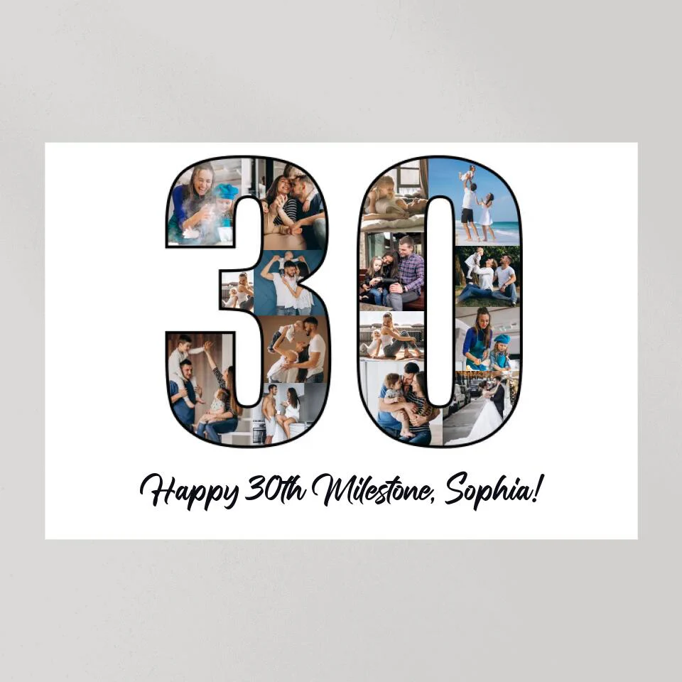 Happy 30th Birthday Milestone Custom Canvas Poster Birthday Gift For Wife - Image 7