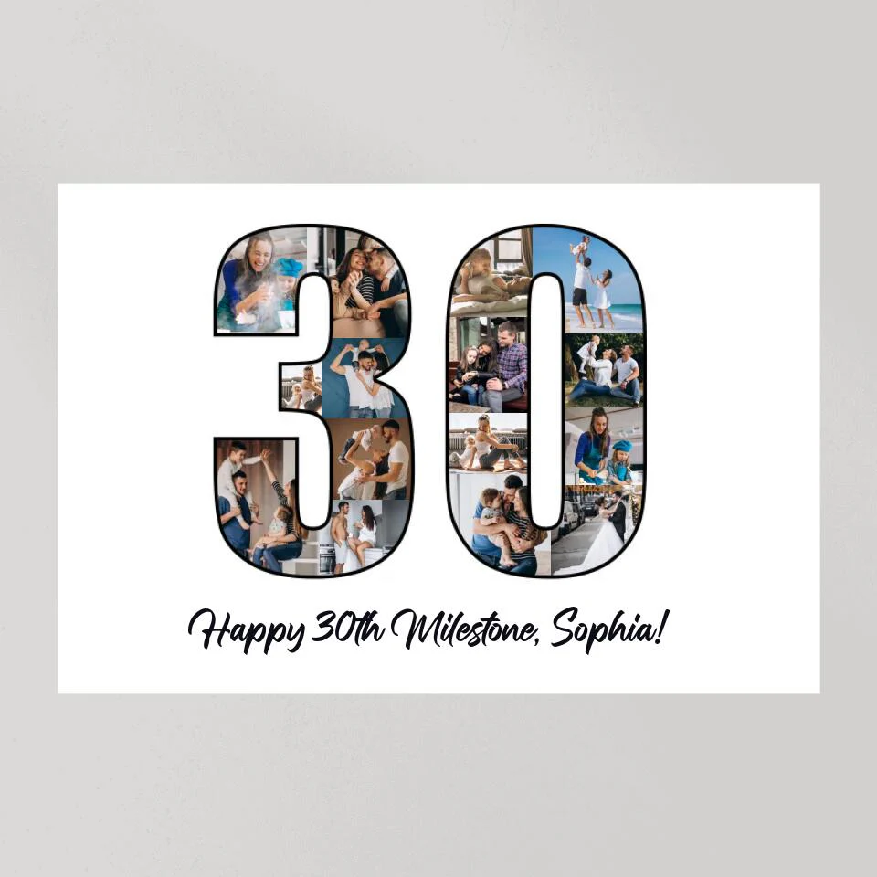 Happy 30th Birthday Milestone Custom Canvas Poster Birthday Gift For Wife - Image 8